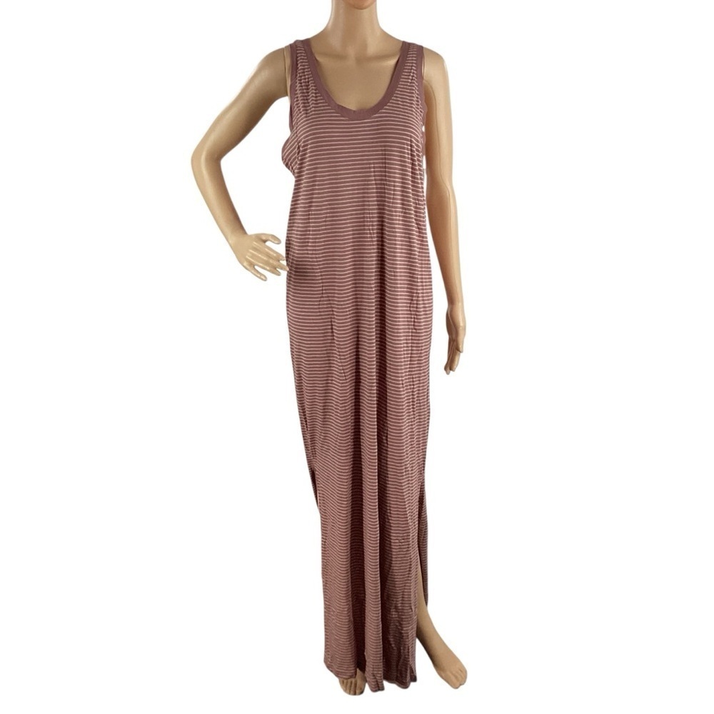 Susina Striped Sleeveless Scoop Neck Maxi Dress Size Medium